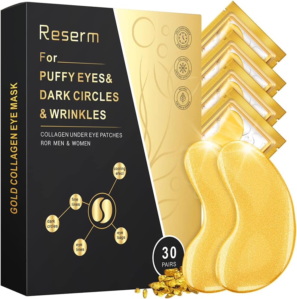 Under Eye Patches (20 Pairs) - Gold Under Eye Mask Amino Acid & Collagen, Under Eye Mask for Face Care, Eye Masks for Dark Circles and Puffiness, Under Eye Masks for Beauty & Personal Care