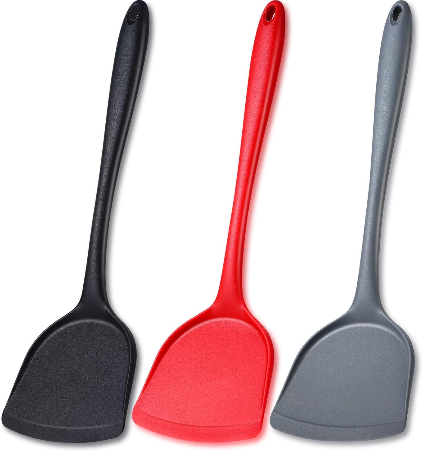 3 件套硅胶炒锅铲铲硅胶锅铲铲不粘硅胶刮刀柔性鸡蛋饼干刮刀耐热厨房