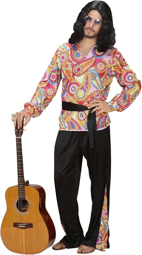 Hippie Dude 戏服超大号60 年代70 年代嬉皮花式连衣裙 玩具 亚马逊中国