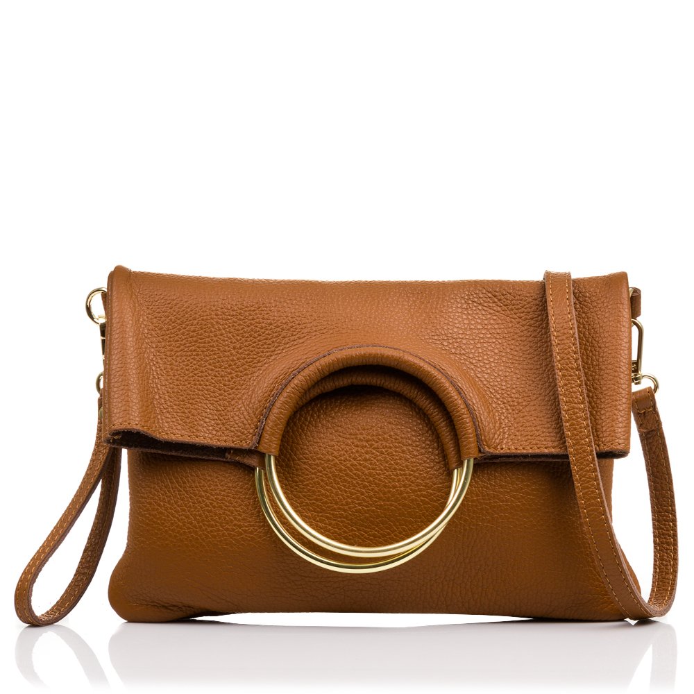 FIRENZE ARTEGIANI Women's Genuine Leather Handheld Shoulder Bag has a soft touch, made in Italy, size: 27x33x19cm