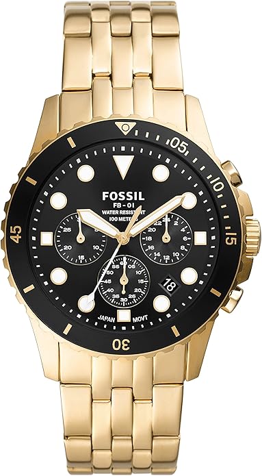fossil 男士 fb-01 不锈钢潜水灵感 休闲石英计时手表