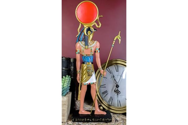 ebros 礼物古典埃及天空之神和太阳荷鲁斯 ra 与 uraeus 太阳圆盘雕像