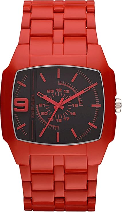 diesel dz1551 男士 dsl 红色醋酸纤维手表