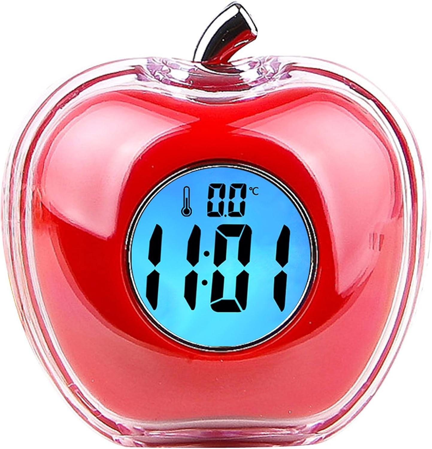 timess 苹果温度语音贪睡可爱闹钟 r-801 红色-钟表-亚马逊中国 [电子