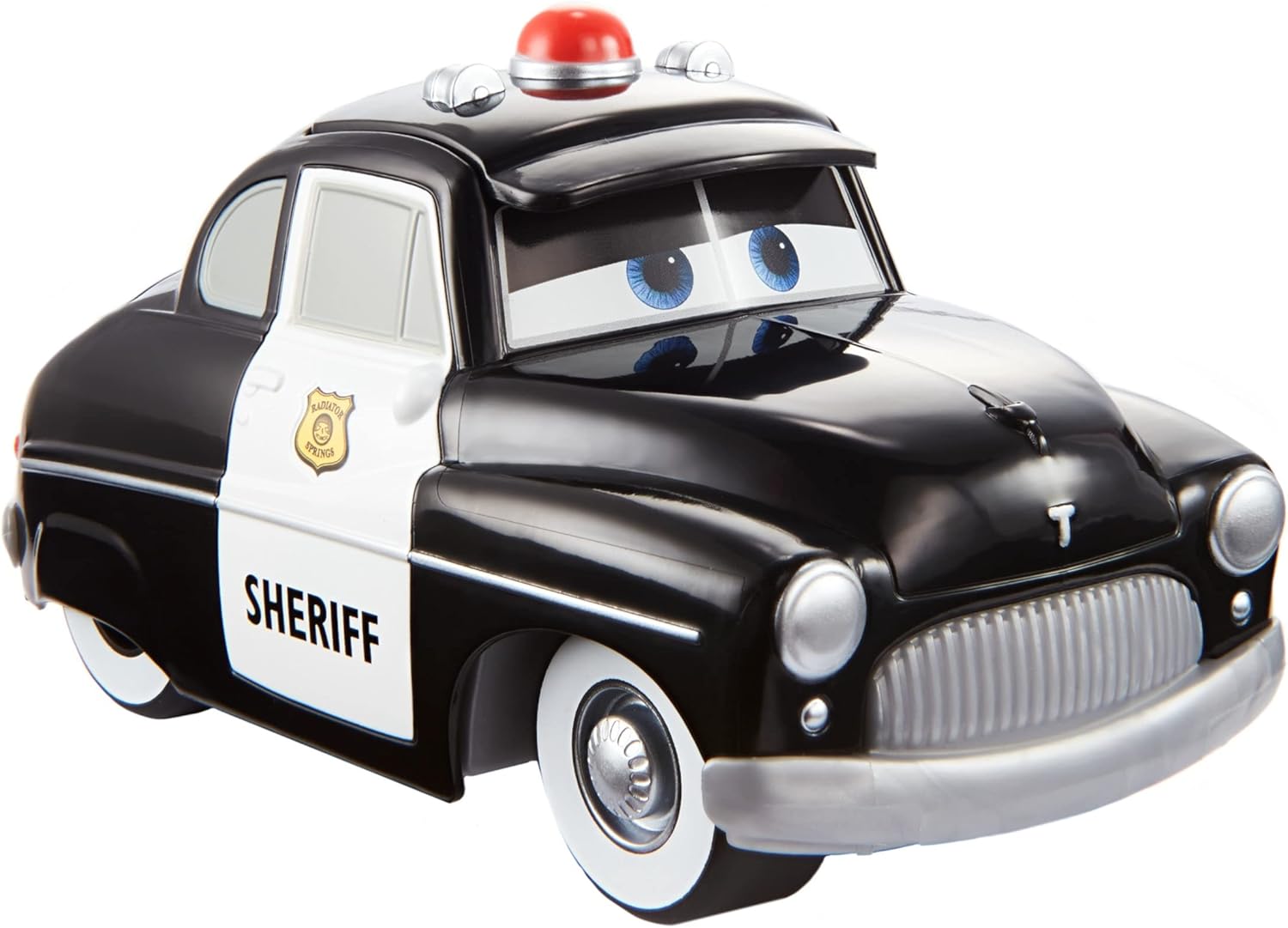 Disney Pixar Cars Track Talkers Sheriff Vehicle, 5.5-in Talking Movie Toy with Sound Effects, Collectible Character Car, Gift for Kids & Collectors Ages 3 Years Old & Up