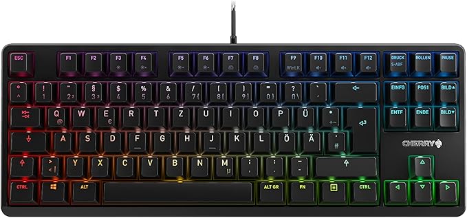 cherry g80-3000n rgb tkl mx red silent switch 德语布局 qwertz
