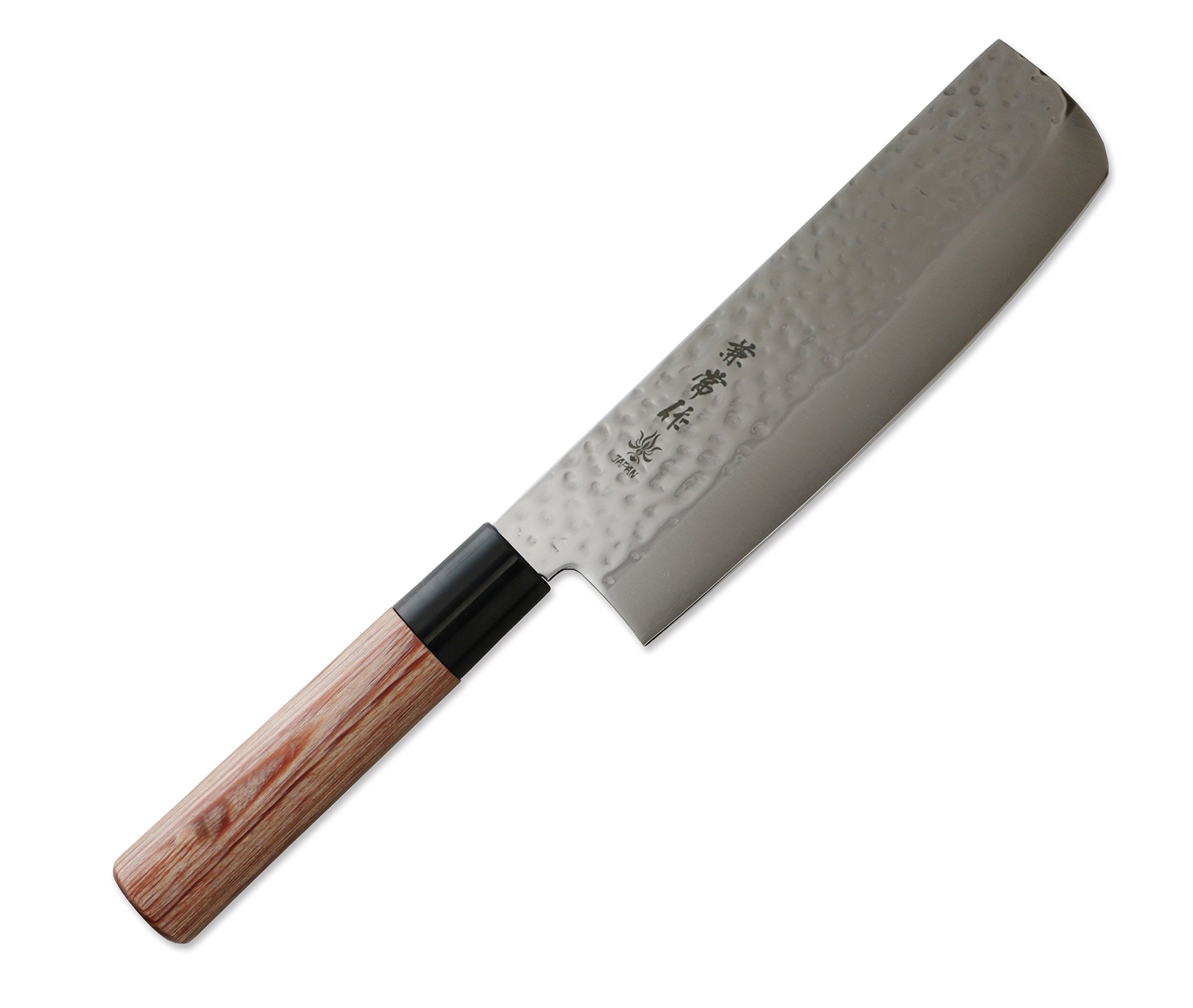 Guan Jianchang stainless steel 1K6 hammer grain thin blade red plywood circular handle 165mm KC-953