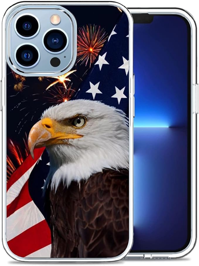 majestic eagle 美国国旗透明手机壳兼容 iphone 11 pro 保护套可爱