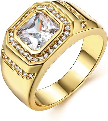 男士戒指黄金 18k 镀金男士首饰戒指结婚戒指结婚戒指婚礼订婚礼物