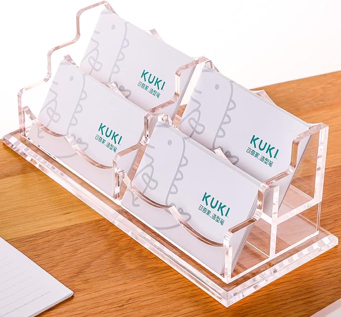 sanrui 三菱 亚克力名片夹 适用于桌面 4 格