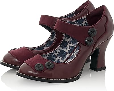 ruby shoo penny 女士酒吧鞋,带钩环紧固 louis heel in damson