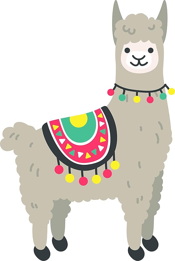 可爱可爱的节日部落西班牙派对美洲驼羊驼卡通乙烯基贴纸(高 5.