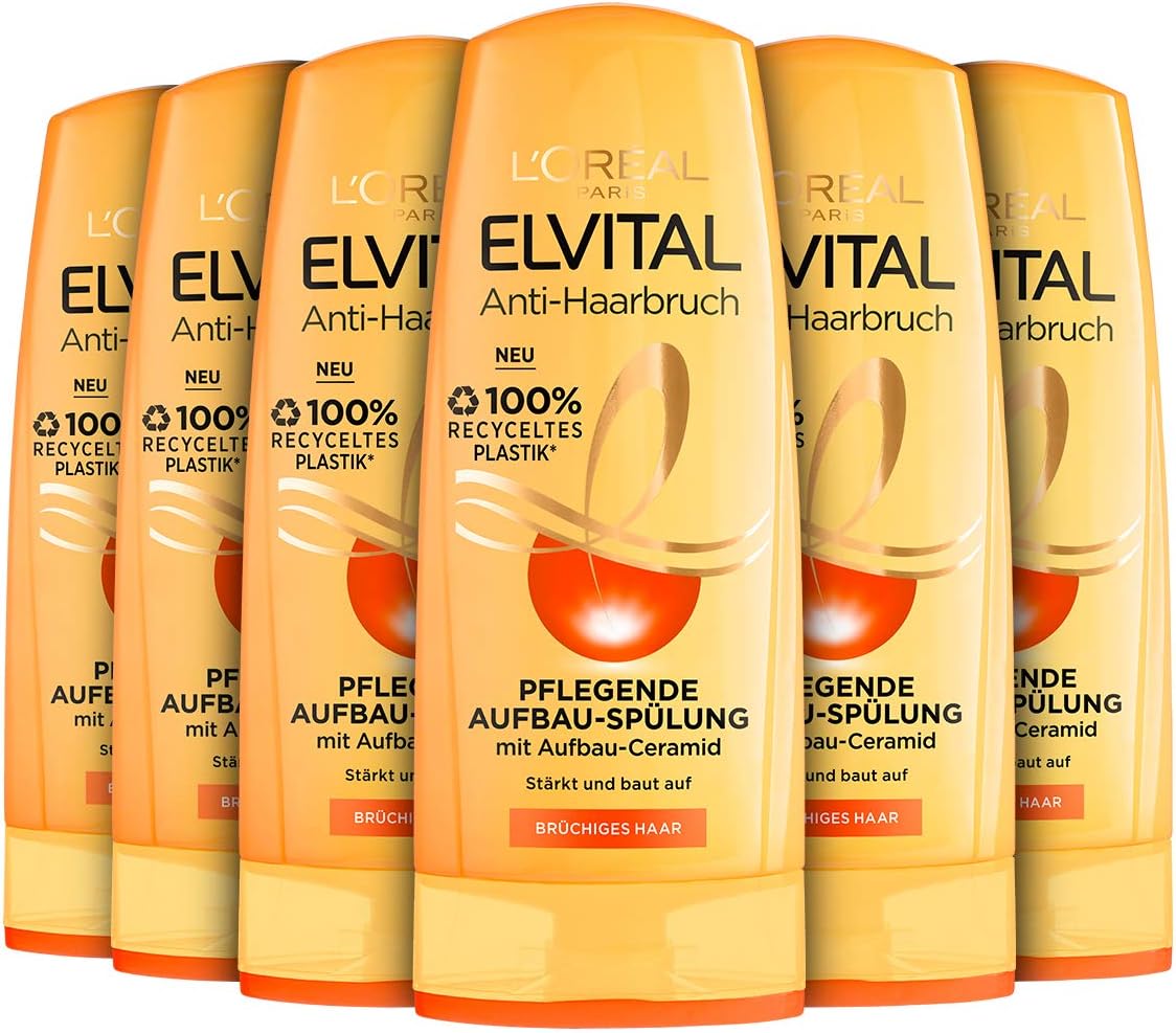 loréal paris 巴黎欧莱雅 elvital 护理护发素,防断裂,6件装(6 x