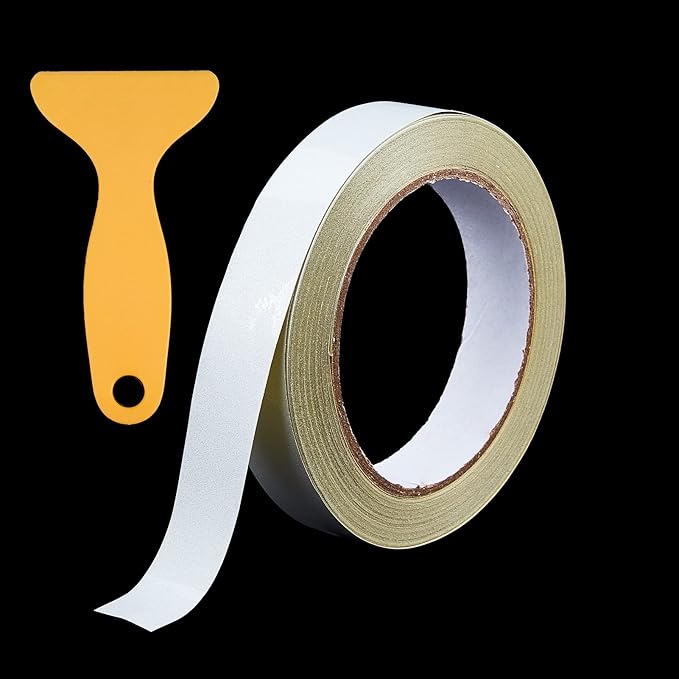 28 厘米白色反光带 适用于拖车的可见性粘合剂 带刮刀 用于外部配件