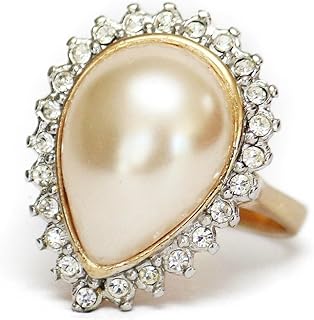 providence 复古首饰梨形人造珍珠透明施华洛世奇水晶 18k 镀黄金