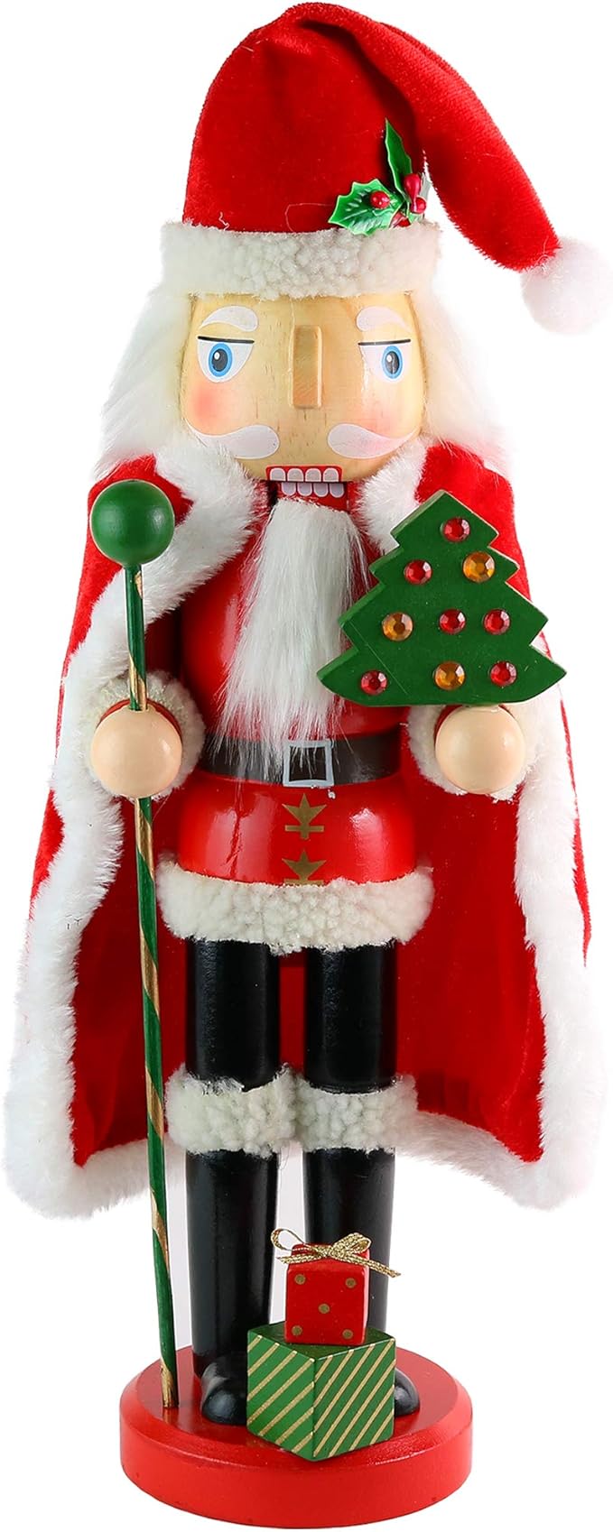 ornativity 圣诞老人胡桃夹子 - 节日木制胡桃夹圣诞老人玩偶家居装饰