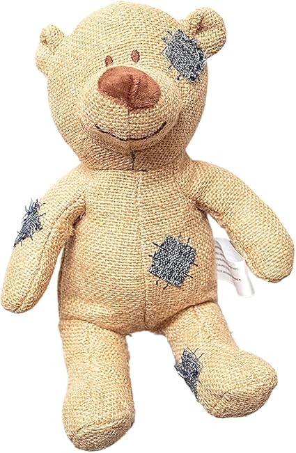 亚麻填充动物 带补丁狗狗吱吱声玩具 熊 亚马逊中国 宠物用品