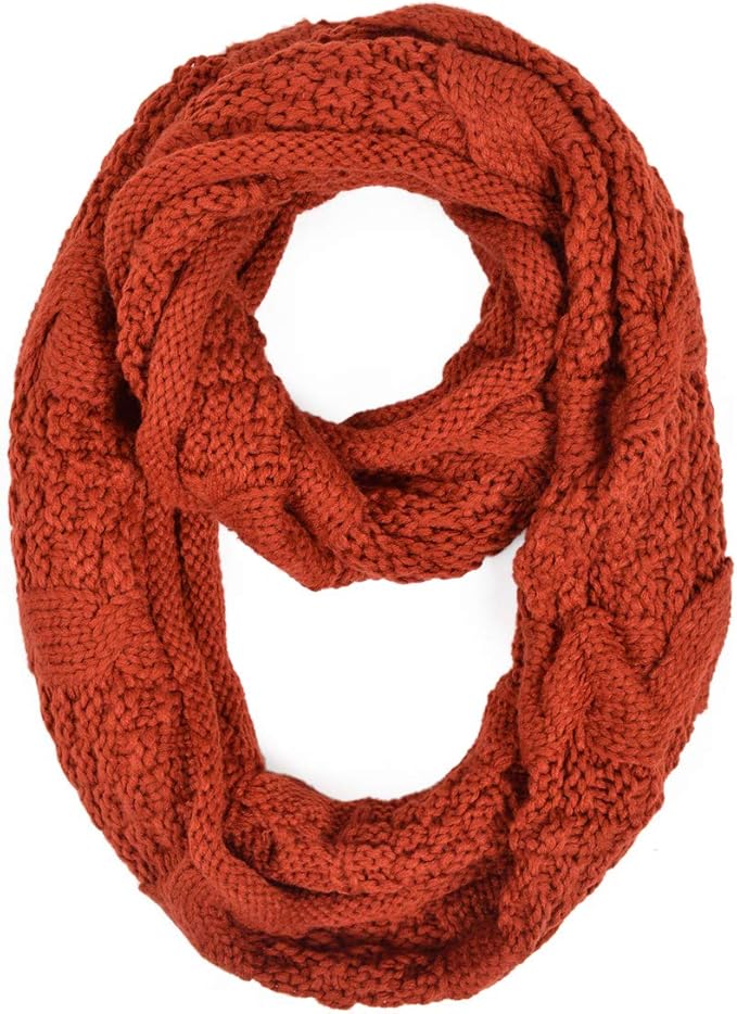 trendsblue 优质冬季厚 infinity 扭绳针织围巾 - 多种颜色可选.