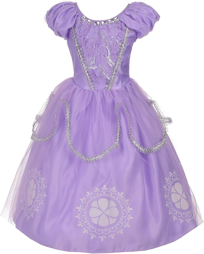 dressy daisy 女孩 索菲亚公主装扮服装 万圣节花式 派对礼服 银色