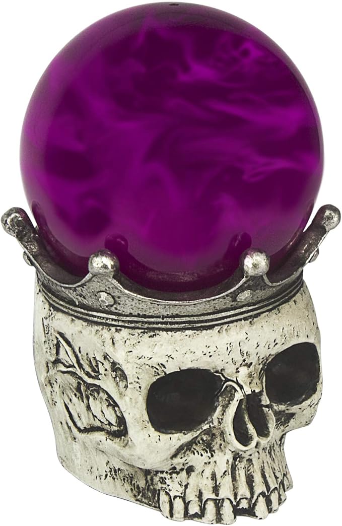 evelyne gmt-10342-b 骷髅架上的旋转烟雾神秘球(紫色) - 女巫水晶球