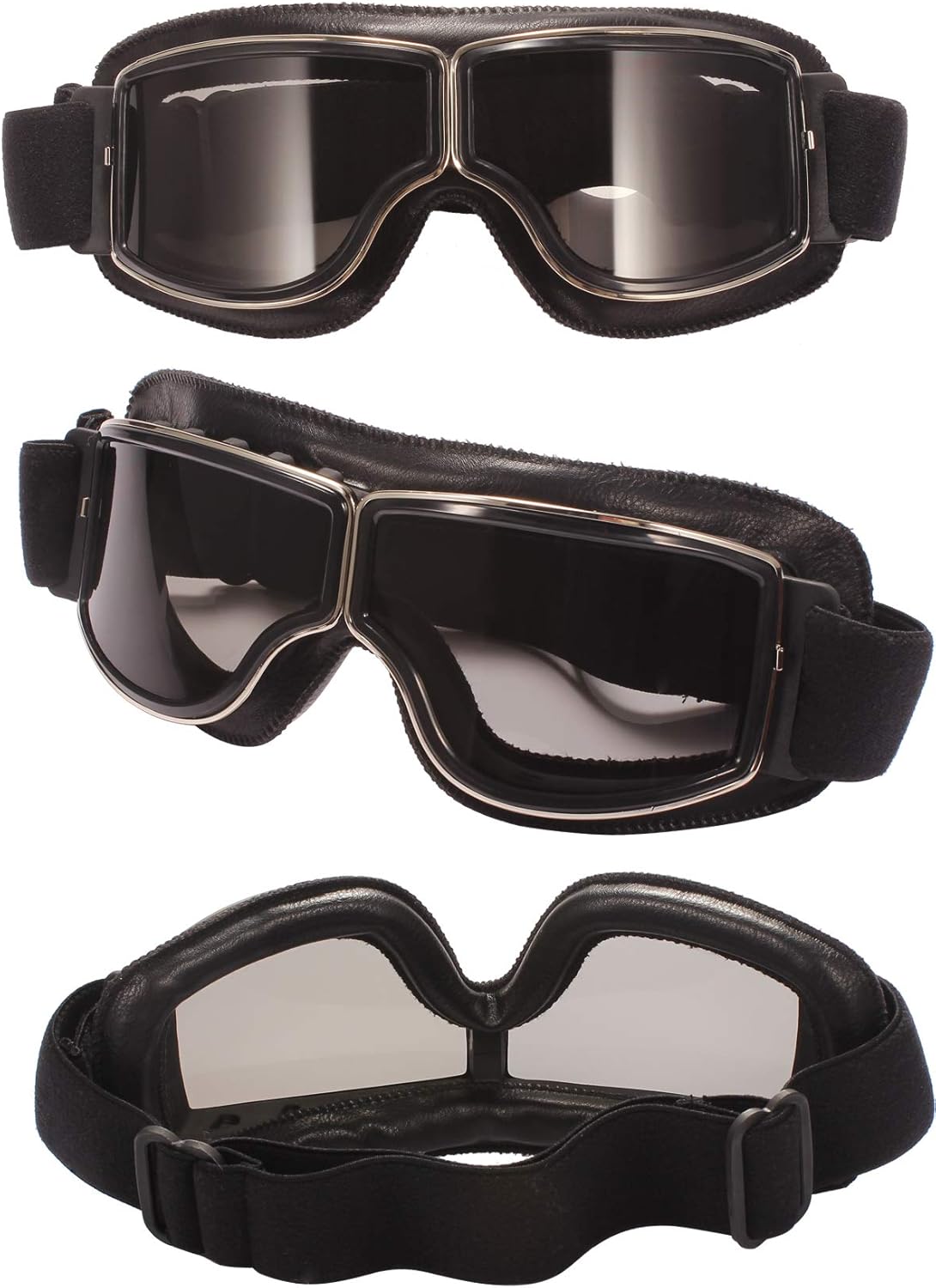 tyskl 复古飞行员摩托车护目镜防雾保暖护目镜 atv 自行车摩托车越野