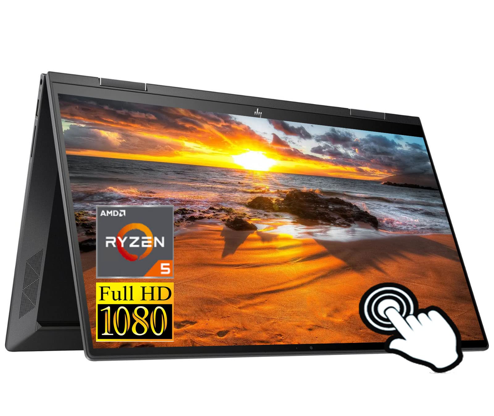 HP Envy X360 15.6-inch Full HD touch screen 2-in-1 laptop 2023 * New,AMD Ryzen 5 up to 4.3GHz,16GB RAM 1TB SSD, backlit keyboard,WiFi 6E,HDMI,Type C,Win 11 + GM Accessories
