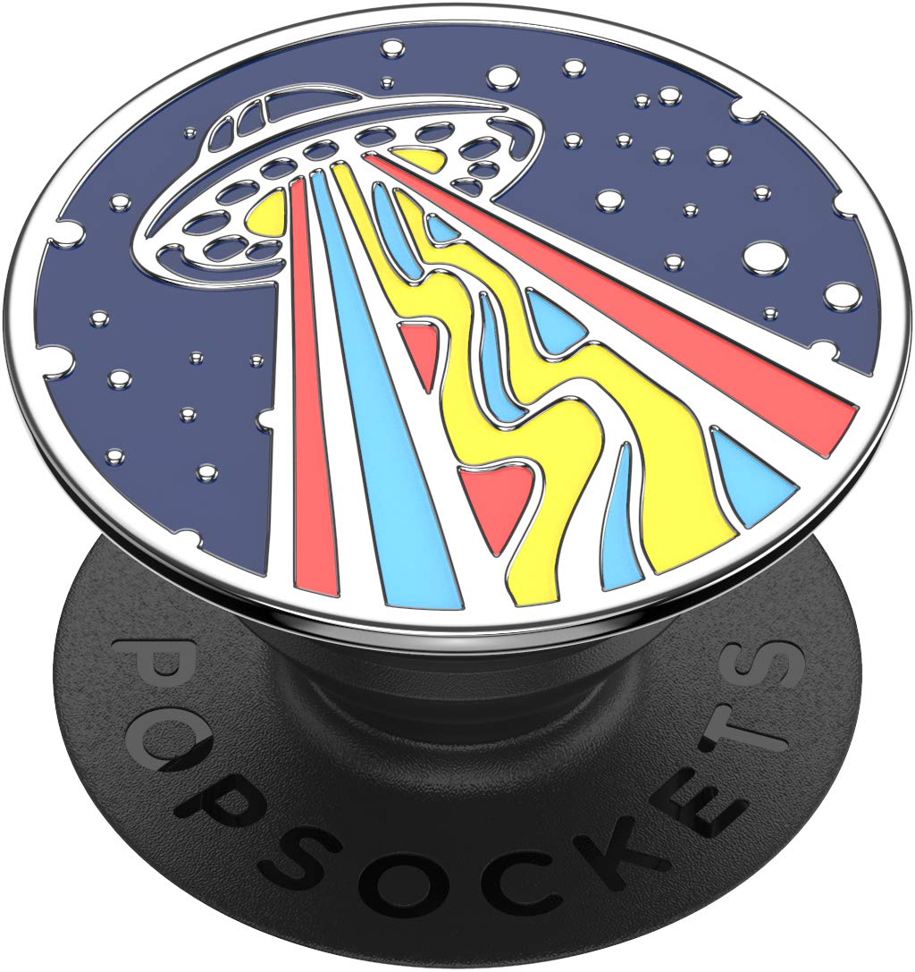 PopSockets PopGrip：手机手柄和手机支架，可折叠、可更换顶部，Outta This World 搪瓷