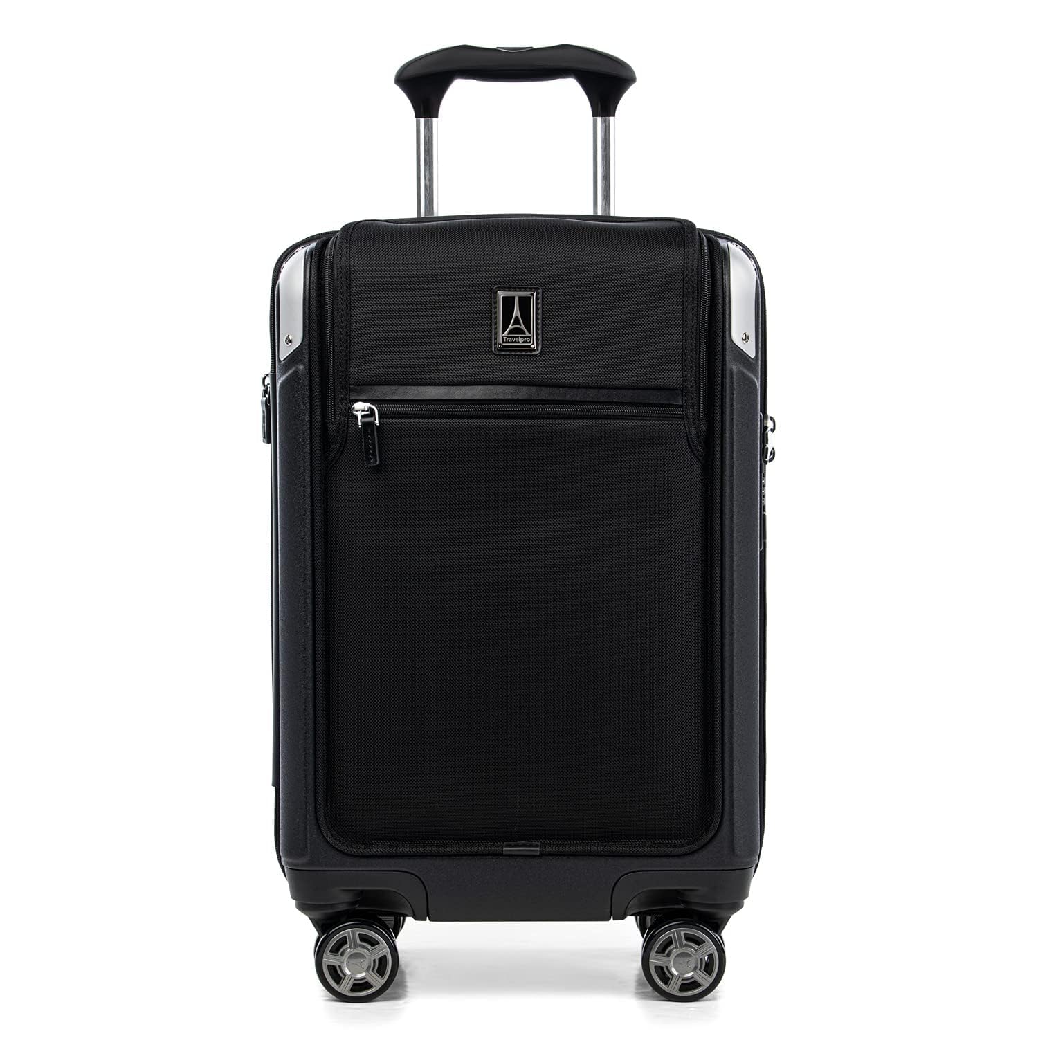 Travelpro Platinum Elite Hardshell expand Universal Wheel Suitcase TSA Lock Hardshell polycarbonate suitcase, Shadow Black, Compact Carry-on with Laptop Pocket 0-Inch, Platinum Elite hardshell expanda