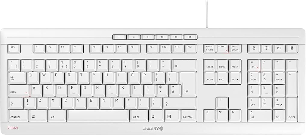 Cherry Stream 键盘 白色 灰色 美国英语版 带欧标符号 亚马逊中国 电脑 It Cherry Stream 键盘 白色 灰色 美国英语版 带欧标符号 亚马逊中国 电脑 It