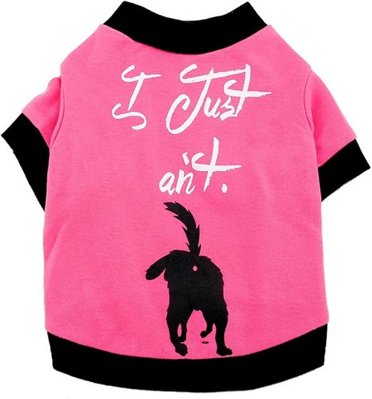 宠物衣服适合小猫狗 * 纯棉狼印花 t 恤粉色 粉红色 xs