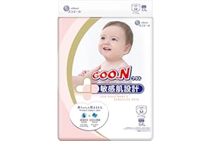 GOO.N Plus+ 纸尿裤 M 码(*大 22 磅)中性款 64 支日本胶带敏感性皮肤,日本制造