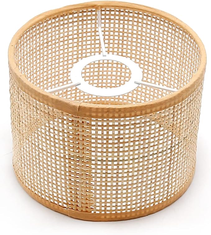 灯罩悬挂吊灯盖,精致藤编编织灯罩,落地灯和台灯灯罩,家居装饰 16x16x