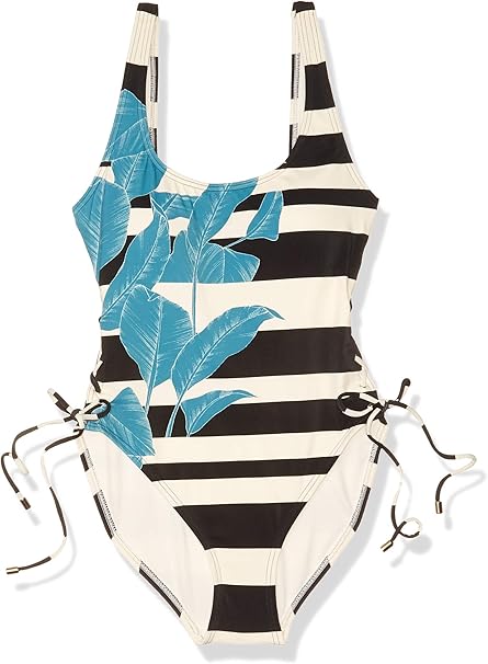 Vince Camuto 女式野花系带u Neck One Piece Vince Camuto 维纳斯卡莫多 服饰箱包