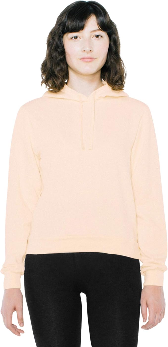 american apparel 女式毛圈中长款长袖连帽衫