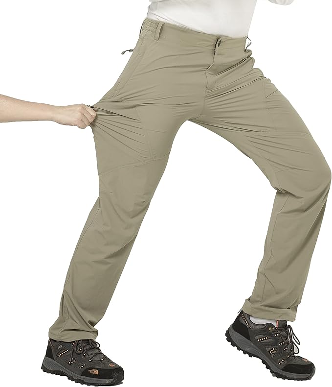 mier 男士户外徒步裤弹力防撕裂尼龙旅行裤,轻便,快干,防水