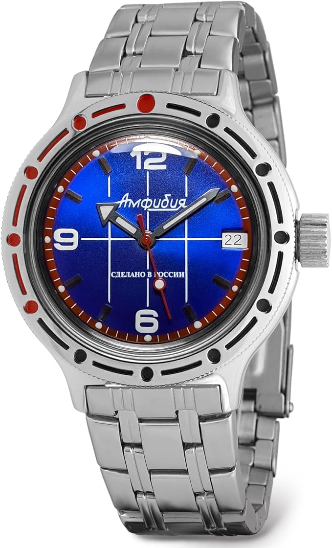 vostok | 男式经典两栖自动上弦俄罗斯军事潜水手表| wr 200 m