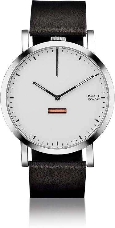 no monday 2 指针石英黑色表带不锈钢中性手表 #460m1