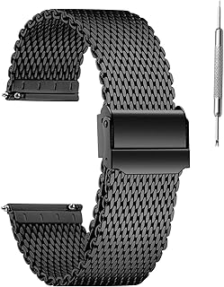 yuzex 纯钛表带男士女士 22 毫米快速释放网眼手表表带柔软轻质亲肤