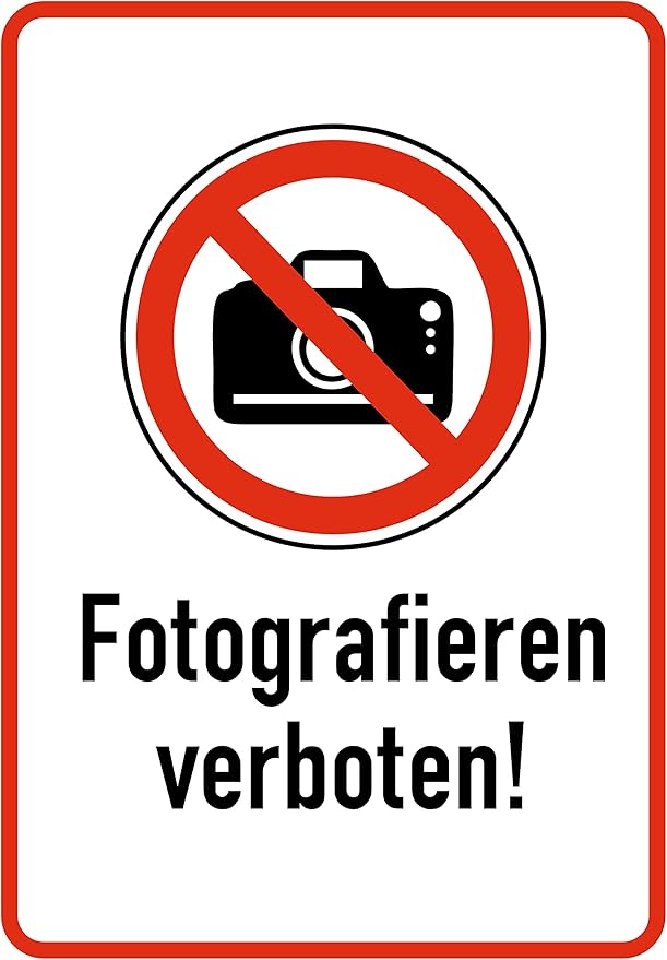 daged 电影和摄影禁止出厂地贴纸 14x10 cm 拍摄相机提示标志*标志