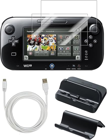Pegly Usb 充电器套件带支架nintendo Wii U Gamepad 5 合1 组合游戏机带底座 充电器屏幕保护膜和usb 充电器10 英尺 亚马逊中国 游戏 娱乐