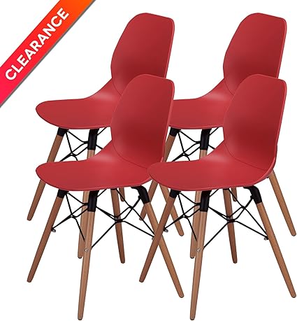 餐椅与现代eames 风格dsw 椅子 贝壳休闲塑料椅 适用于厨房 餐厅 卧室 客厅侧椅 亚马逊中国 家居