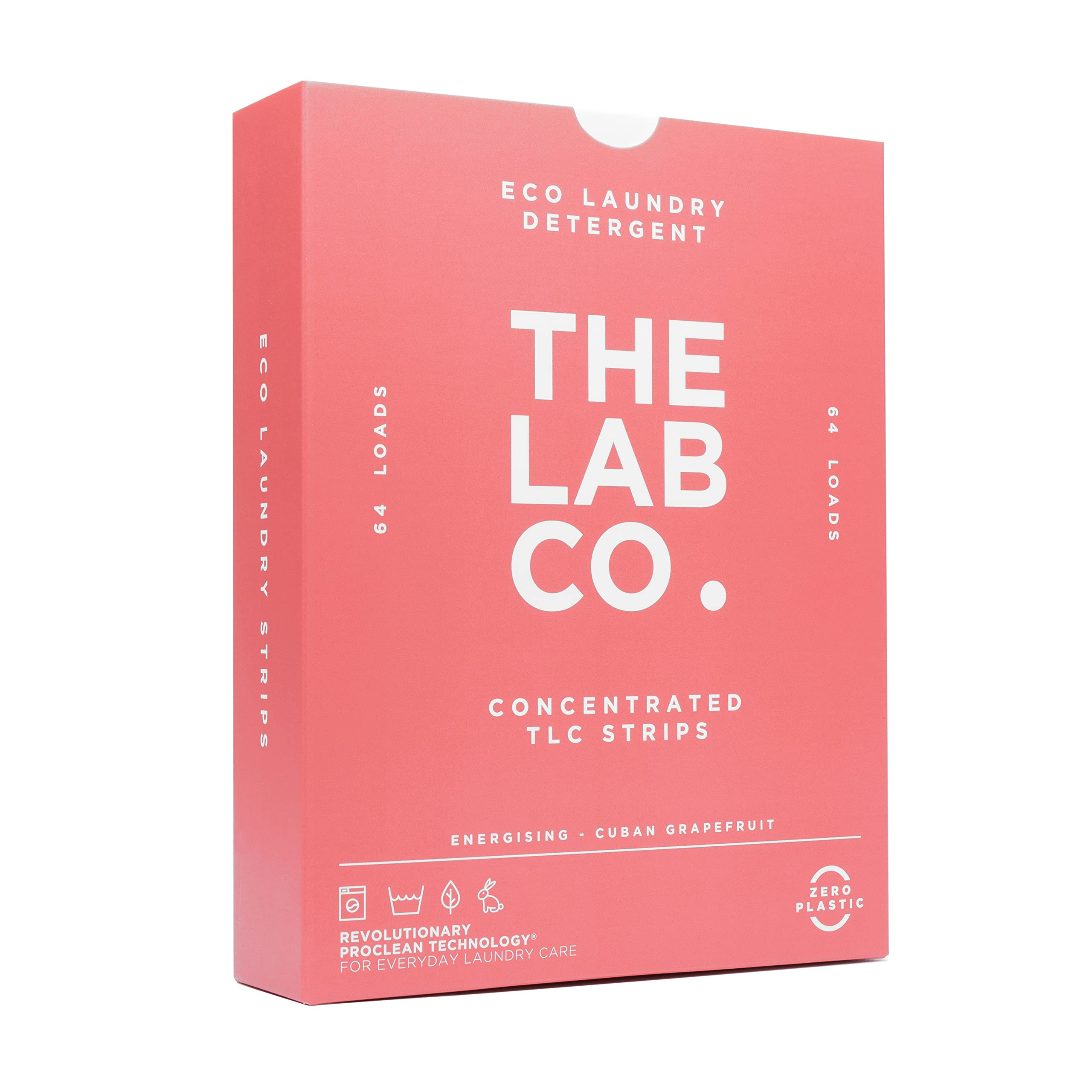 The Lab Co. Laundry Detergent Bar, eco-friendly super concentrated non-biological vitality fragrance, Cuban grapefruit, can be washed by hand and machine,* up to 64 times