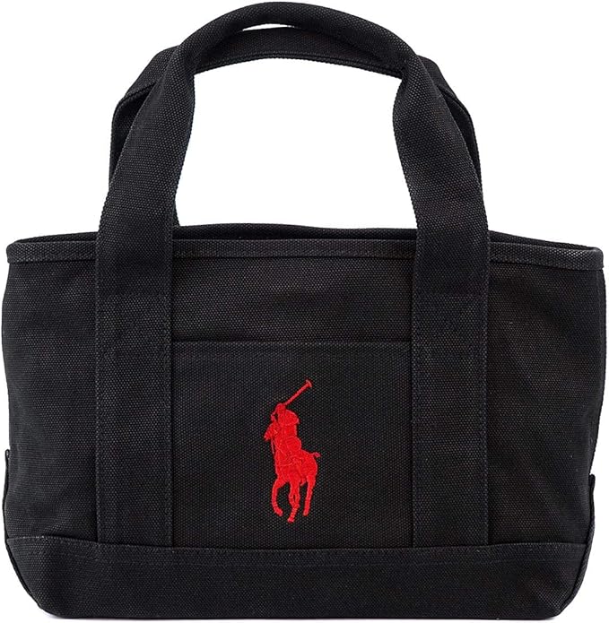 polo ralph lauren 拉夫劳伦 托特包 学校手提包 小号 黑色 红色 9590