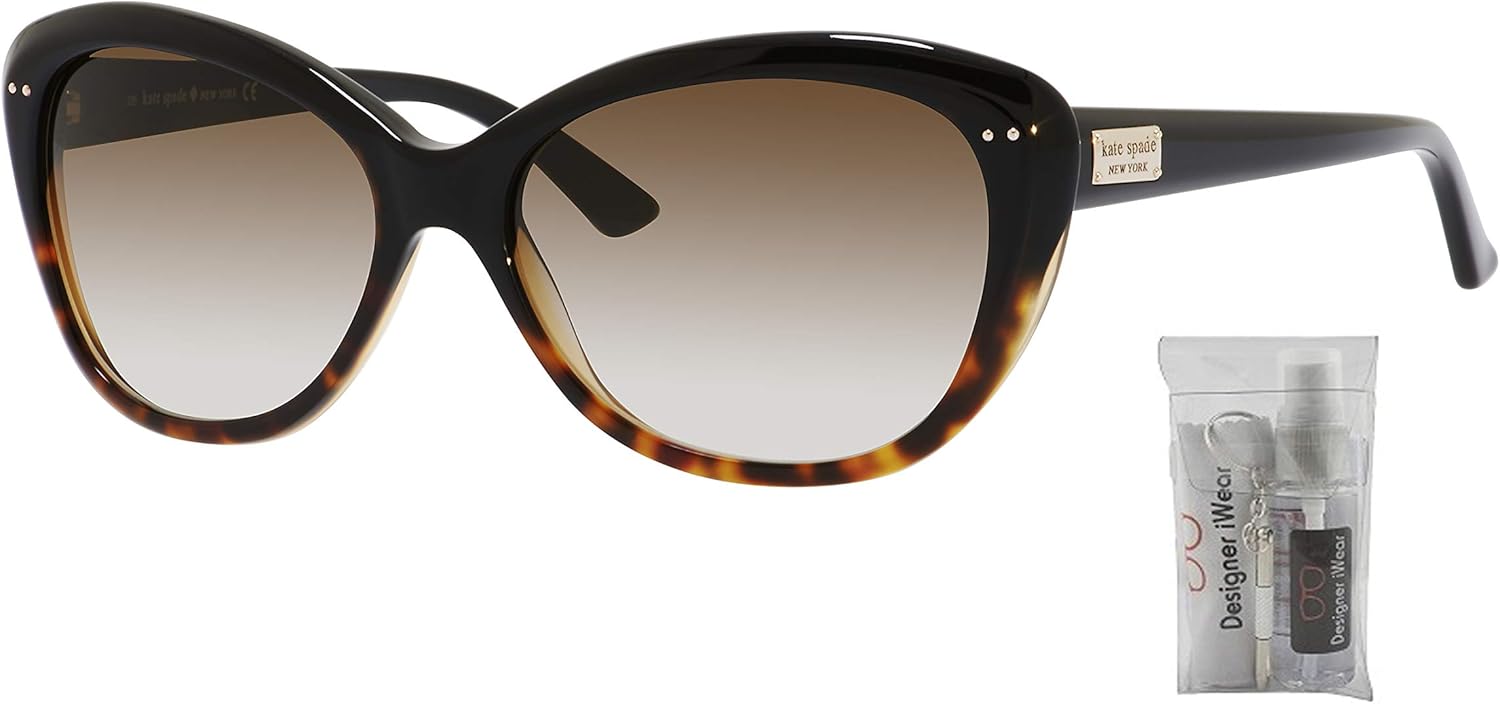 kate spade angelique 女式蝴蝶太阳镜   免费赠送眼镜套装 乌龟褪色