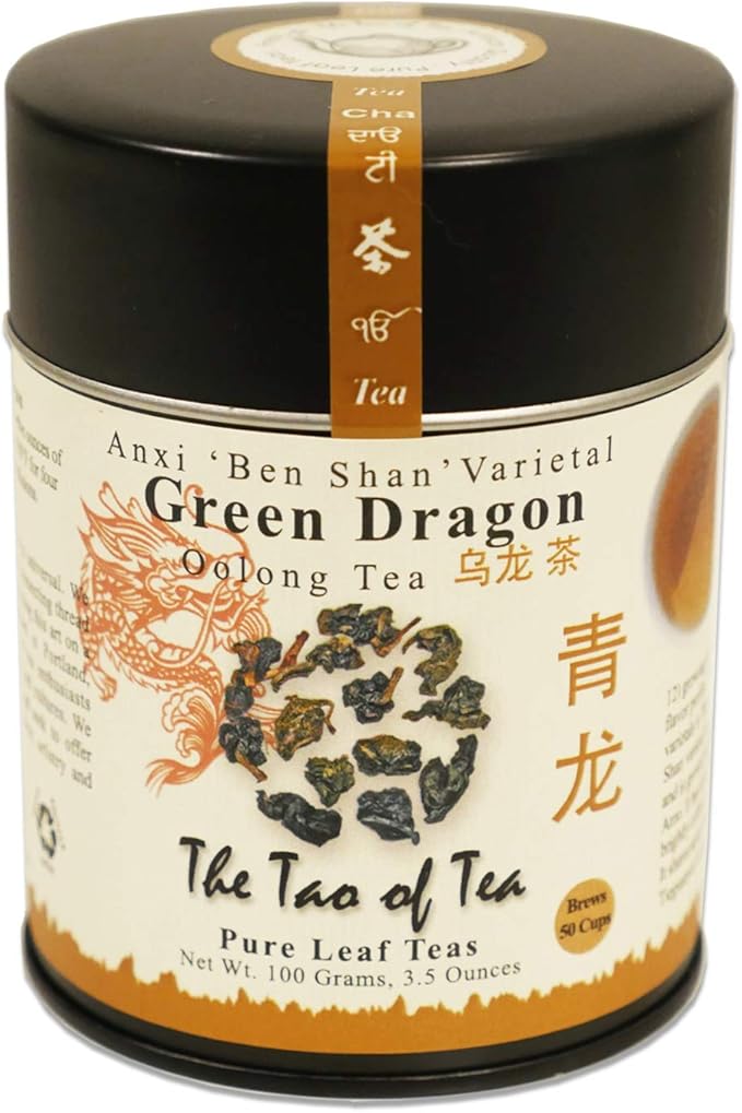 茶道,绿龙乌龙茶,散装叶,3.5盎司罐装