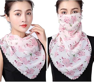 时尚围巾面罩雪纺可水洗可重复使用防尘,花粉,宠物皮屑和空气中的刺激