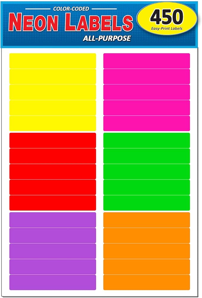 30 个标签,适合所有激光/喷墨打印机 450 pack asssorted multi-color
