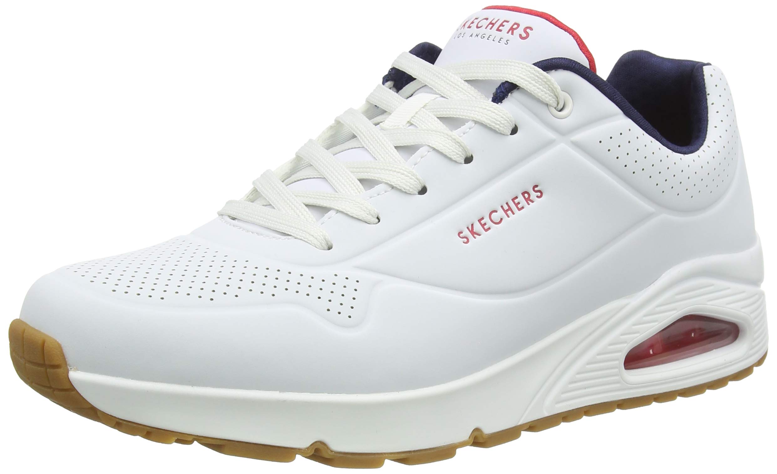 SKEAJ#Skechers 斯凯奇 UNO-Stand On Air 男士运动鞋 (White Durabuck/Trim Wht) 43 EU Uno Stand on Air