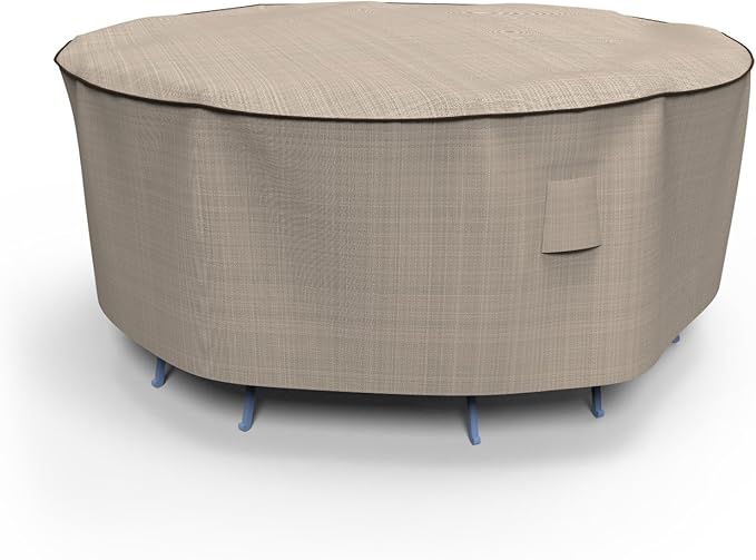 budge p5a08pm1 英式花园圆形露台桌椅组合罩重型防水小号双色棕褐色