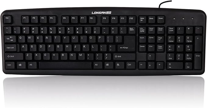 lonsan 朗森 爽手王 lk-307 usb有线轻爽耐用防溅水静音键盘